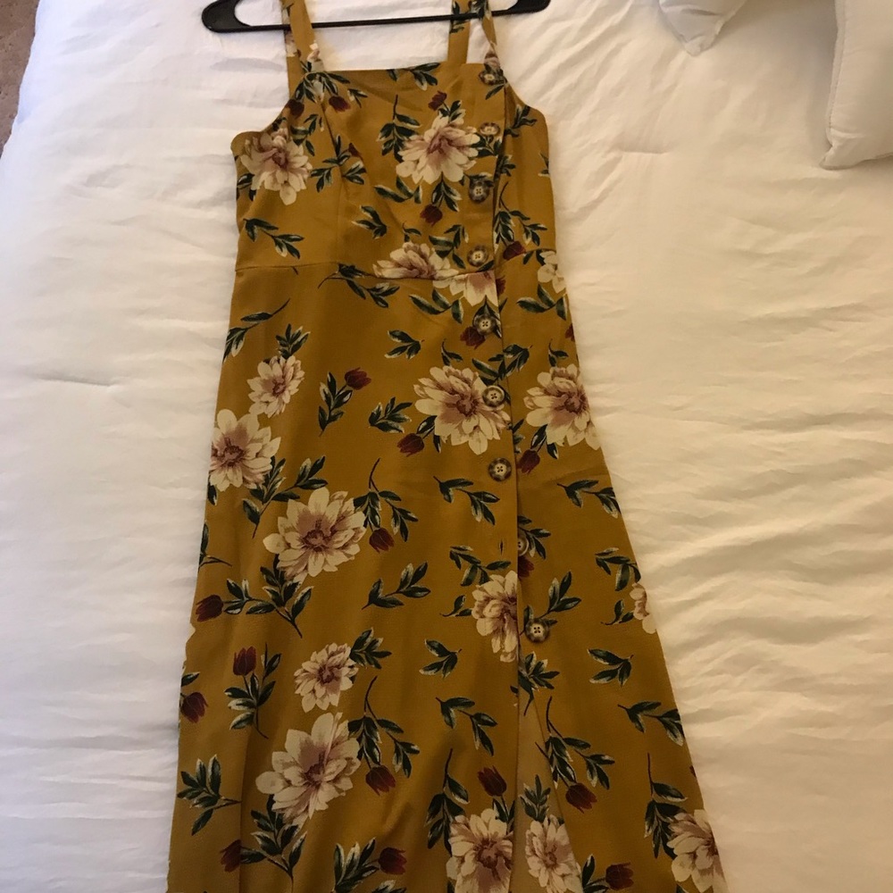 Yellow floral long dress
